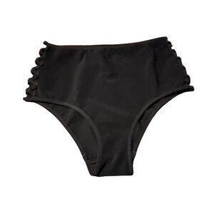 Zimmermann Womens Black High-Waisted Bikini Bottom w Side Cutouts Detail US 6/8